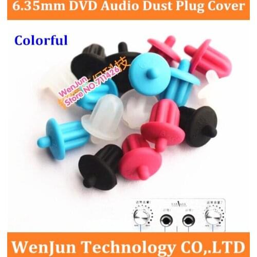 Soft silica gel Multiple colors 6.35mm Anti-Dust plug cap for DVD microphone Audio-635 interface Dust Cover protect