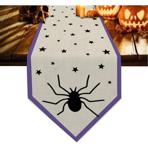 Halloween Stars Spider Table Runners Home Dining Coffee Table Decor Table Cloth Wedding Decoration Table Cover