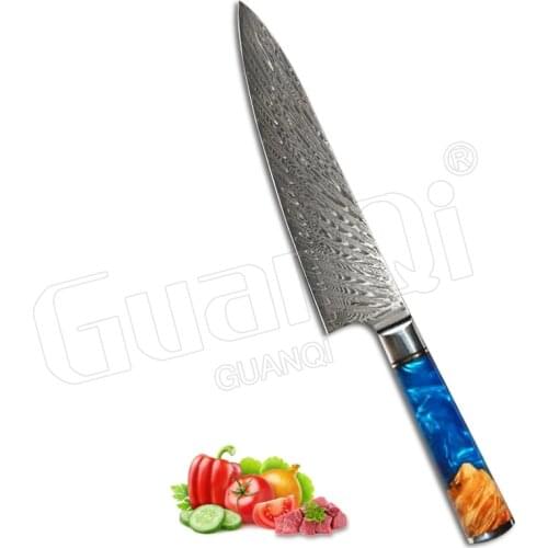 67 Layers Japanese Damascus Steel Chef Knife Ultra Sharp Kitchen Cleaver Slicing Knife Resin handle Professional Chef Knife