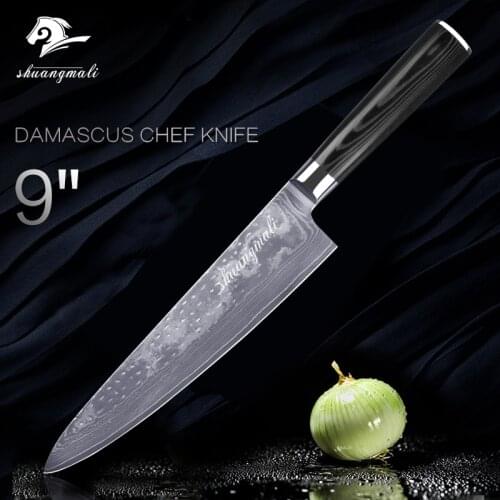9 inch Damascus Chef Knife Japanese 67 Layers VG10 Stainless Steel Kitchen Knife Slicing Cleaver Cutter Handmade Micarta Handle