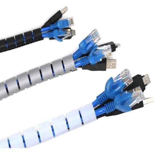 2M Winding Pipe Make The Wire Succinct Winding tube Sheath Spiral Range Cache Cable Cord Wire Organizer 8MM-42MM