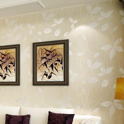 Pastoral Romantic 3d Stereoscopic Leaves Pattern Wallpaper Bedroom Living Room Tv Background Wallpaper Non-woven Wall Covering