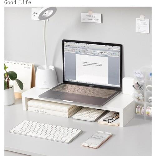 Office Computer Monitor Increase Shelf Desktop Keyboard Organize Storage Rack Tray Bracket