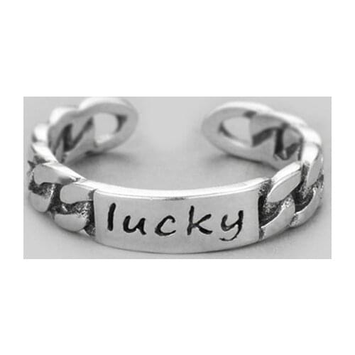 Original Design Retro Couple Ring 925 Silver Fashion English Letter Lucky Ring 2020 popular DIY fine Jewelry Gifts Free Shipping