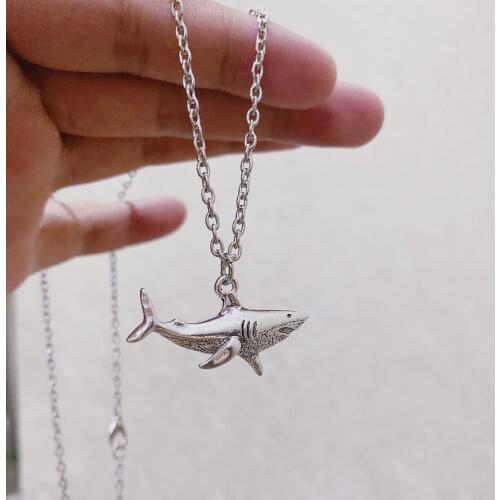 Antique Silver Color Marine Life Pendant Necklace Charm Boho Whale Shark Necklace For Men Women Viking Jewelry Collar
