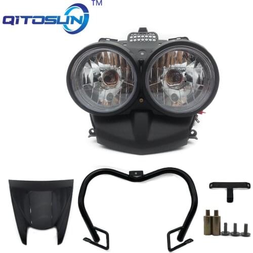 Front Head Light Lamp Headlight Headlamp+Upper Cover+Guard Set Black For Zuma BWS 125 headlight YW125
