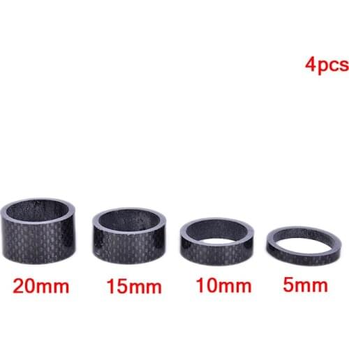 4pcs Full Carbon 28.6/31.8mm Bicycle Carbon Spacer Hollow Ultra Light Headset Parts Cycling Washer Bicycle Headset Stem Spacers