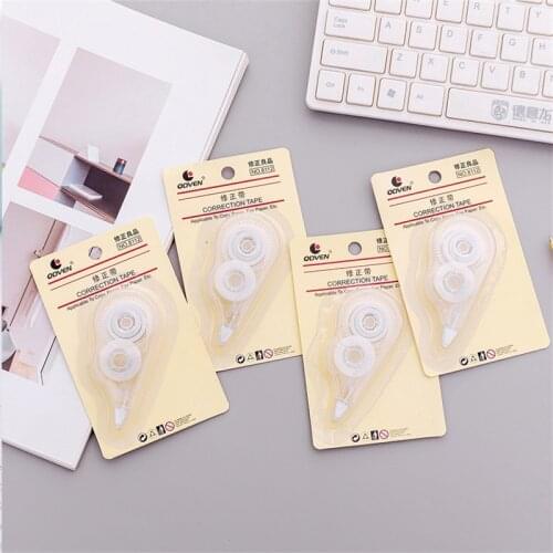 Simple non-print style stationery office supplies transparent correction tape cute portable compression correction tape