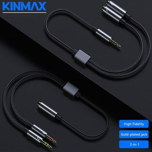 Headphone Splitter Earphone Adapter Audio 3.5mm Female to 2 Male Jack Headset to PC Adapter For PS4/PS5/Switch/PC