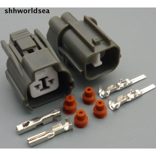 Shhworldsea 5/30/100sets 2.0mm 2 pin Reverse male & female crank sensor connector for Honda Civic horn plugs for Buick