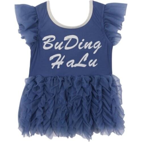 Baby Girl One Piece Swimsuit Cute Cartoon Print Swimwear Toddler Infant Cool Open-back Lace Mesh Swimsuit Summer Girl Bikini w