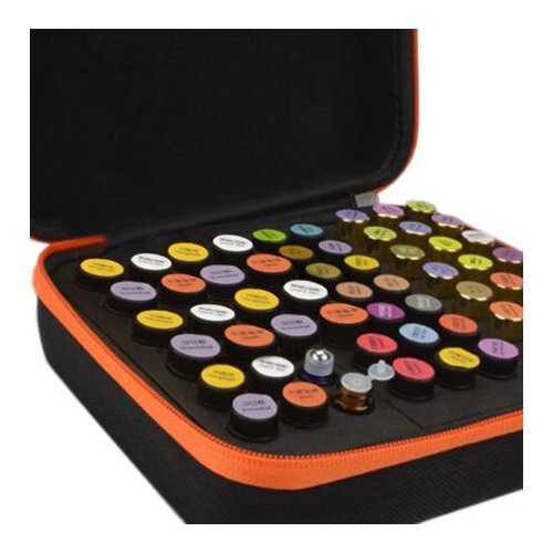 Mayitr 63 Compartments Essential Oil Storage Bag Portable Travel Essential Oil Organizer Women Perfume Oil Collecting Case