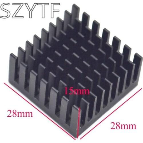 Heat sink 28*28*15MM (black slot) high-quality radiator 5pcs