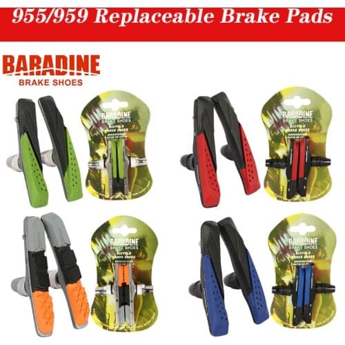 BARADINE V Brake Pads 955/959 for Road Folding Bike MTB Cycling Brake Block Replaceable Bicycle Brakes Shoes Skid Glue Blocks