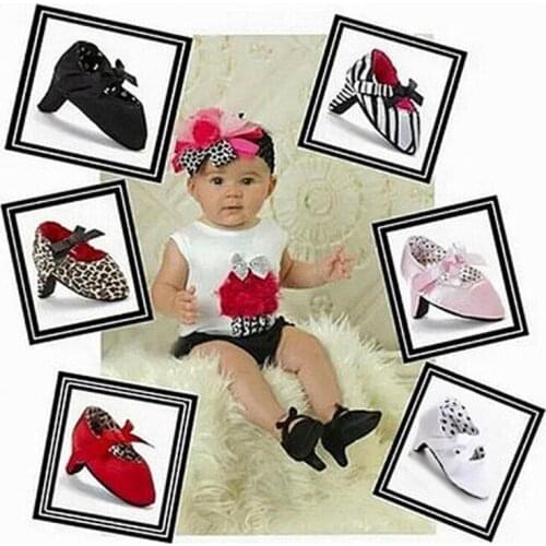Newborn Baby Girl High Heels Bow Princess Shoes Soft Sole Crib Shoes Photo Props
