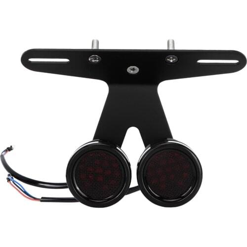 Universal Motorcycle Modification Black 2 Head LED Brake Taillight Tail Signal Light Lamp