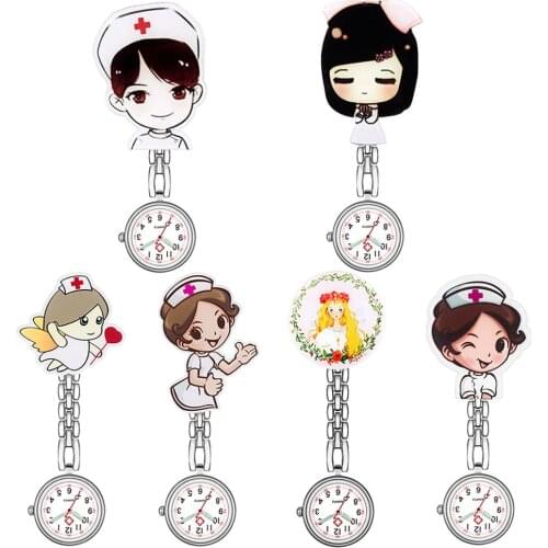 Waterproof Retro Mini Student Girl Hanging Watch Digital Quartz Clip Type Nurse Doctor Watch Hanging Female lady luminous Watch