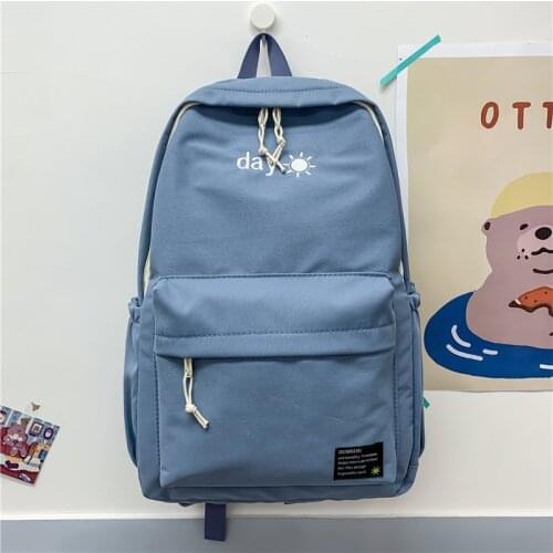 Women Fashion Simple Rivet Backpack Nylon College Wind Backpack for Teenage Girls Female School Bag Bagpack Womens Daypack