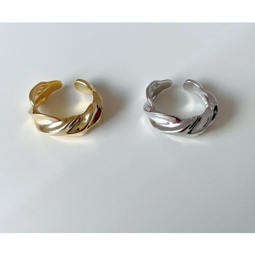 SHANICE S925 Sterling Silver Open Ring Ins celebrity wide face irregular exaggerate Rings for Women Jewelry Accessories Creative