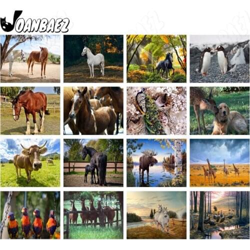 Animal Diamond Painting 5Ddiy White Horse Cross Stitch Penguin Picture Diamond Mosaic Embroidery Childrens Handmade Room Decor