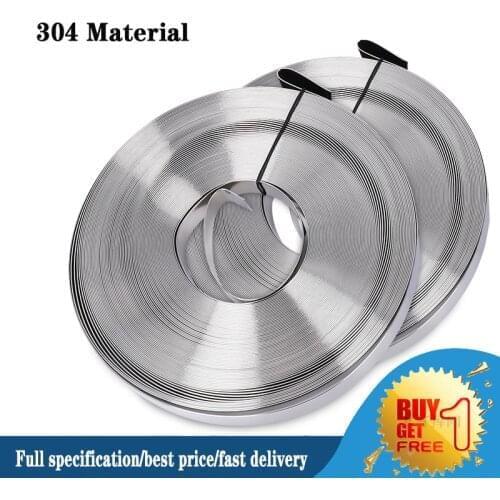 10M/Lot 15mm-19mm width Stainless steel cable ties 304 tape straps metal cable ties hoop binding cable ties