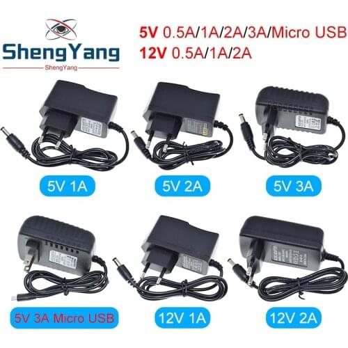 100-240V AC to DC Power Adapter Supply Charger adapter 5V 9V 12V 1A 2A 3A 0.5A EU Plug 5.5mm x 2.5mm Plug Micro USB for Arduino