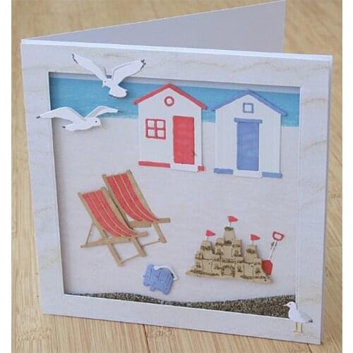 2 Beach Huts Metal Cutting Dies Silver Stencil For Scrapbooking Album Photo Paper Card Craft Fun New 2019 Embossing Template