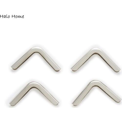 50 Piece Silver Tone Smooth Book Scrapbooking Gift Box Metal Corner Protectors Albums Folders Wooden Case Decorative 33x23mm