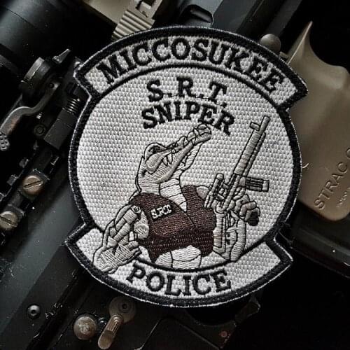 Alligator Warrior Embroidery Patch S.R.T Sniper Armband Military Tactical Life Reaper For Clothing DIY Accessory Applique Badges