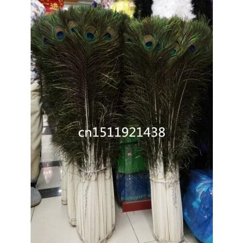 New Free shipping wholesale Quality 1000pcs big natural peacock feathers 100-110cm/40-44inch Decoration diy stage performance