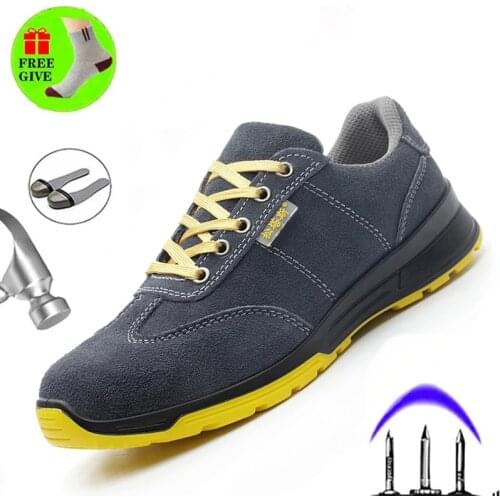 Breathable work shoes, steel toe caps, anti-smashing and anti-piercing, wear-resistant non-slip soles, casual work shoes