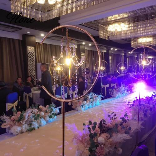 Flone Road Guide Light Electroplating Can Lift Lantern For Wedding Party Stage Candlesticks Christmas Home Decoration