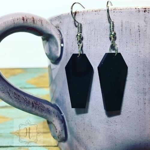 Coffin Earrings Coffin Jewelry Gothic Earrings Gothic Jewelry Alternative Jewelry Coffin Accessories Acrylic Coffin Earring