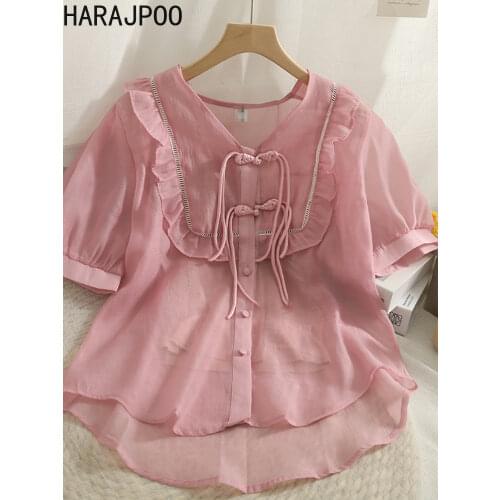 Женские прозрачные рубашки Harajpoo China At AliExpress