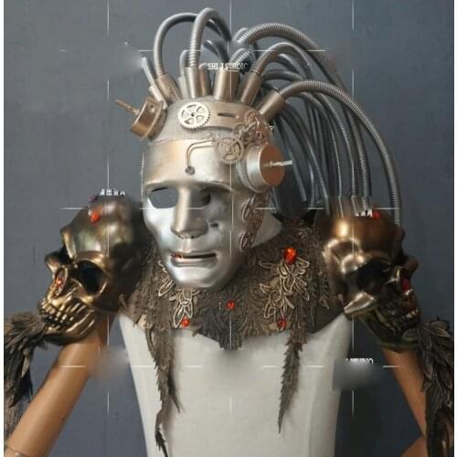 Halloween Steampunk headgear mask Nightclub Future technology space show party cosplay masks
