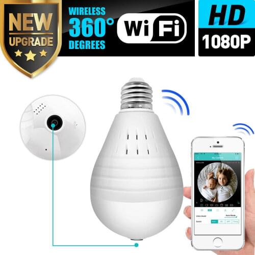 1080P HD Security Wireless IP Camera Wifi Panoramic FishEye Home Security CCTV Camera 360 Degree Night Vision Support 128GB