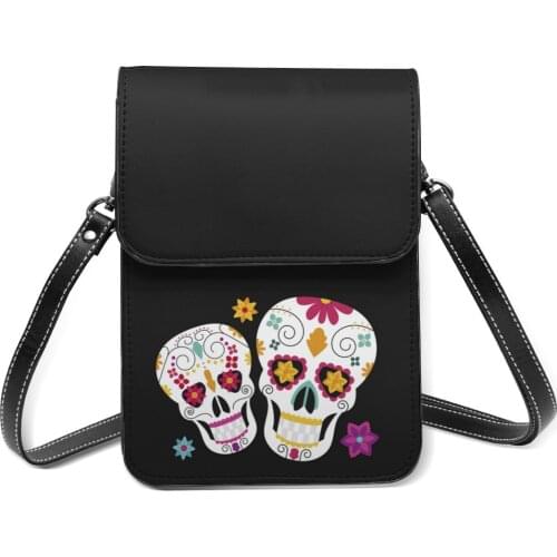 Skull Shoulder Bag Student Bulk Mobile Phone Bag Retro Leather Work Bags