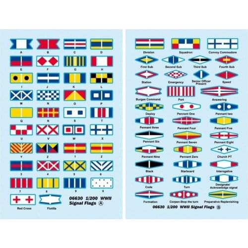 Trumpeter 06630 WWII Signal Flags Decal Suitable for 1/200 Scale Model Ship TH06702-SMT2