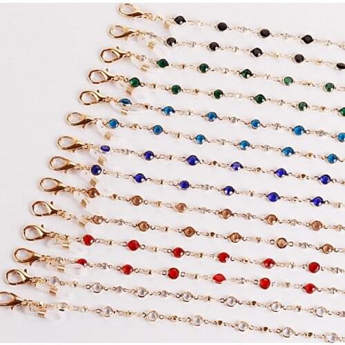 Sunglasses Masking Chains Korean Vintage Crystal Heart Pendant Necklace Mask Chain Strap Hang on Neck Glasses Holder Rope