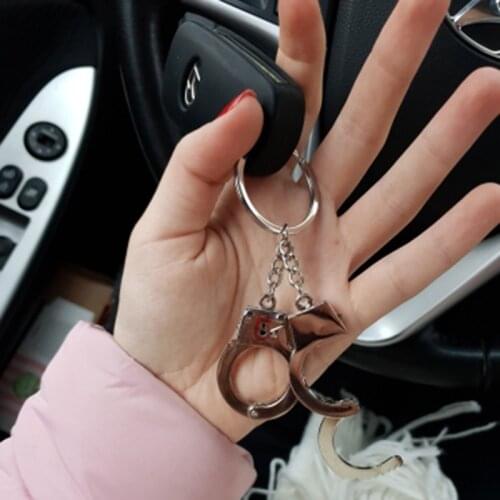 Fashion Creative Men Metal Handcuffs Shape Chain Keychain Keyring Key Ring Jewelry Gift keyfob