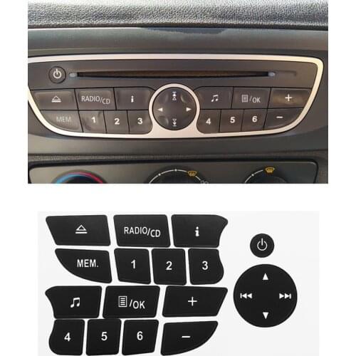 Car Button Repair Stickers CD Radio Audio Button Repair Decals Stickers For Twingo For Renault Clio and Megane 2009-2011