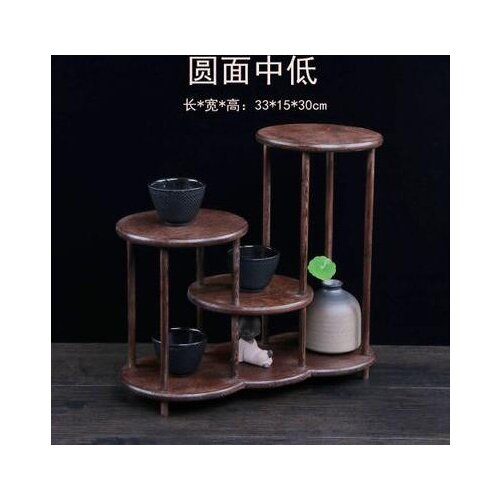 Natural chicken wing wood, round medium low, solid wood curio shelves, ornament pendulum rack