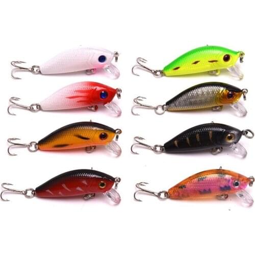 New 8Pcs 5 Cm 3.6G Swim Fish Fishing Lure Artificial Hard Crank bait Top water Wobbler Japan Mini Fishing Crank bait Lure