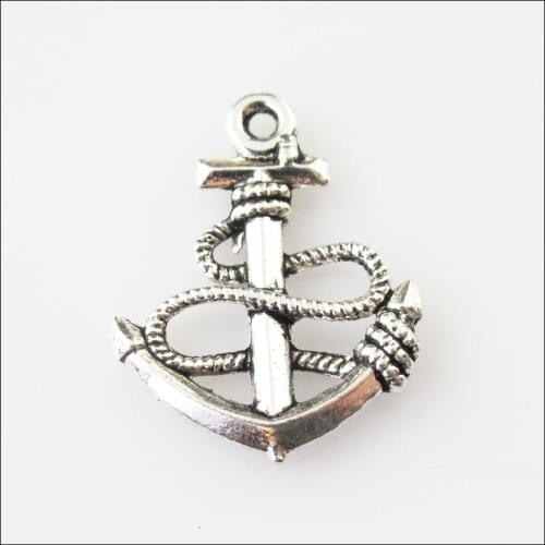 New 20Pcs Tibetan Silver Color Shipping Anchor Charms Pendants 19x24mm