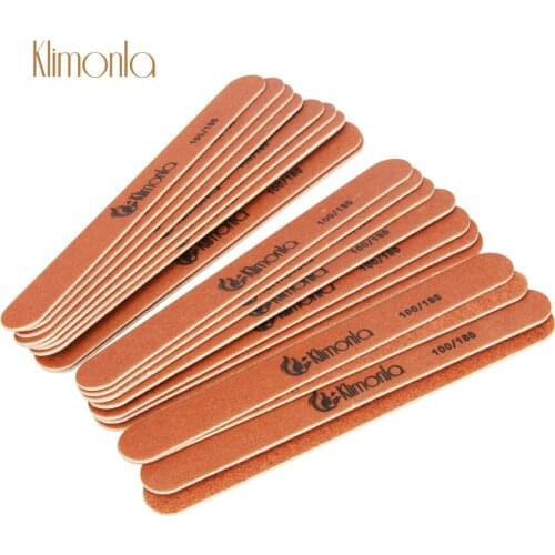 20Pcs/Lot Professional Brown Wooden Nials Nagel Nail File 100/180 Grit Sandpaper Double Sided Emery Board Nail Accessories