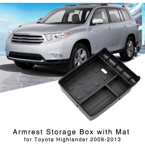 Armrest Storage Box for Toyota Highlander 2008 2009 2010 2011 2012 2013 Interior Organizer Central Console Holder Tray