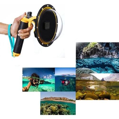 MLLSE Portable Waterproof 30m Handheld Dome Port Underwater Diving Camera Lens Case Cover Replacement Fit for GoPro Hero 5AA4052