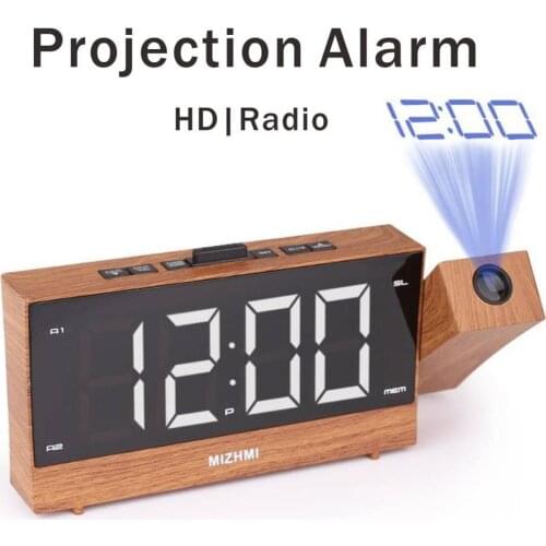 Projection Radio Alarm Clock Led Table Clock Alarm Clock Digital Clock Bedside Electronic Desktop Clock with FM Radio Projection