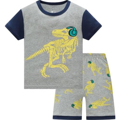 Retail! Brand Summer Kids Boys Whale Print Pajamas Short Sleeve Set Cartoon Pijamas Sleepwear Toddler Pyjamas Clothing