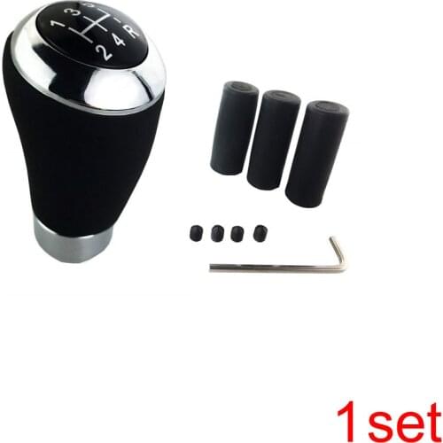 5 Speed Universal Black Leather Manual Car Gear Stick Shift Knob Handle Shifter Manual Gearbox Accessories Interior Parts